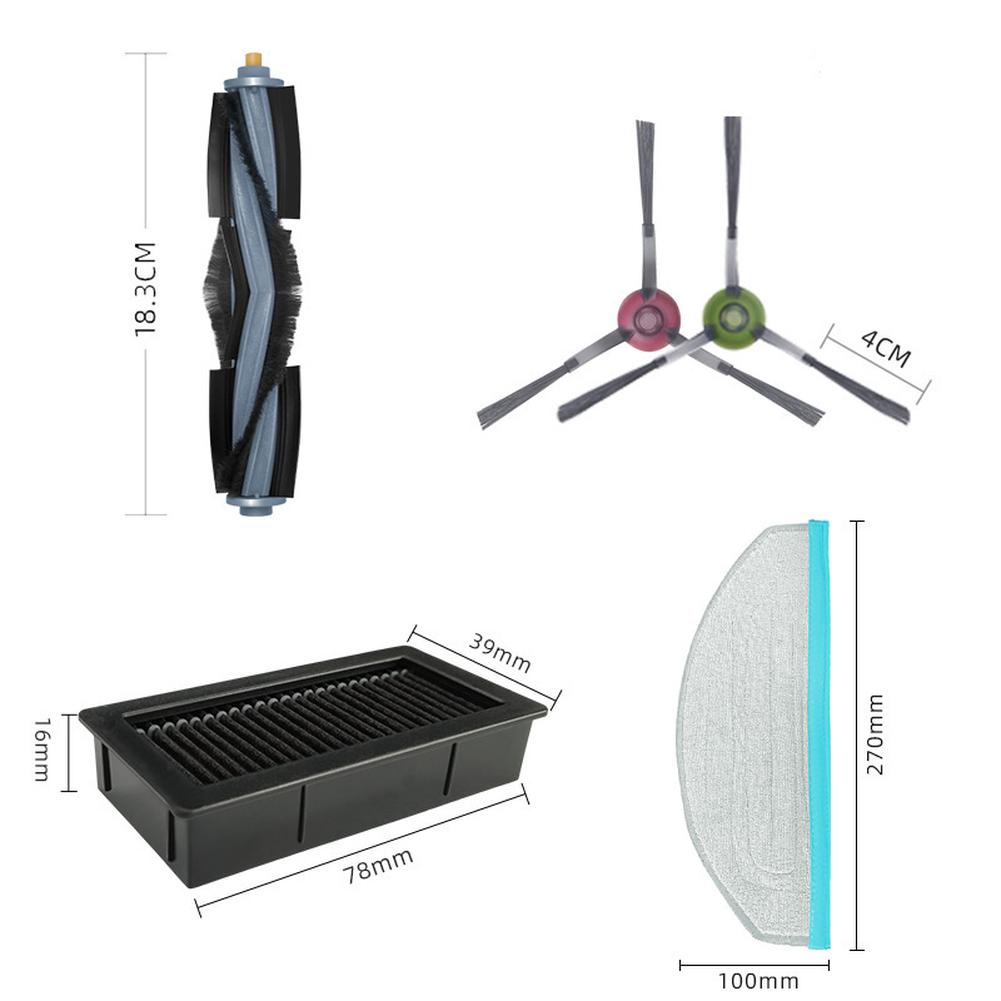 15Pcs Robot Vacuum Parts Kit For Ecovacs For Yeedi For Cube Main Brush Side Brushes HEPA Filters Mop Pads Dust Bags Accessories