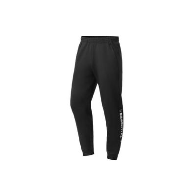 Li Ning Training Series Letter Print Cuffed Sports Long Pants Men Bottoms Standard-Black AKLQ623-1