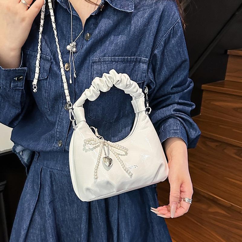 Premium red bag women's new versatile chain messenger bag exquisite pleated handbag