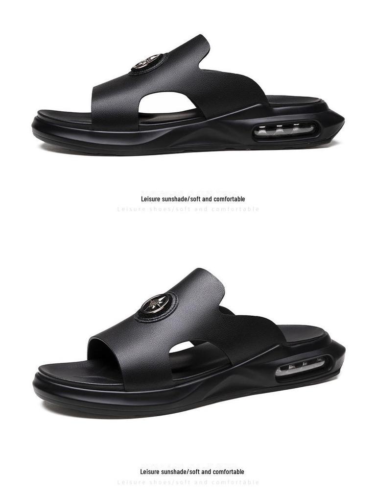 Men's Genuine Leather Summer Flip Flop Sandals - Outdoor Slippers & Shoes