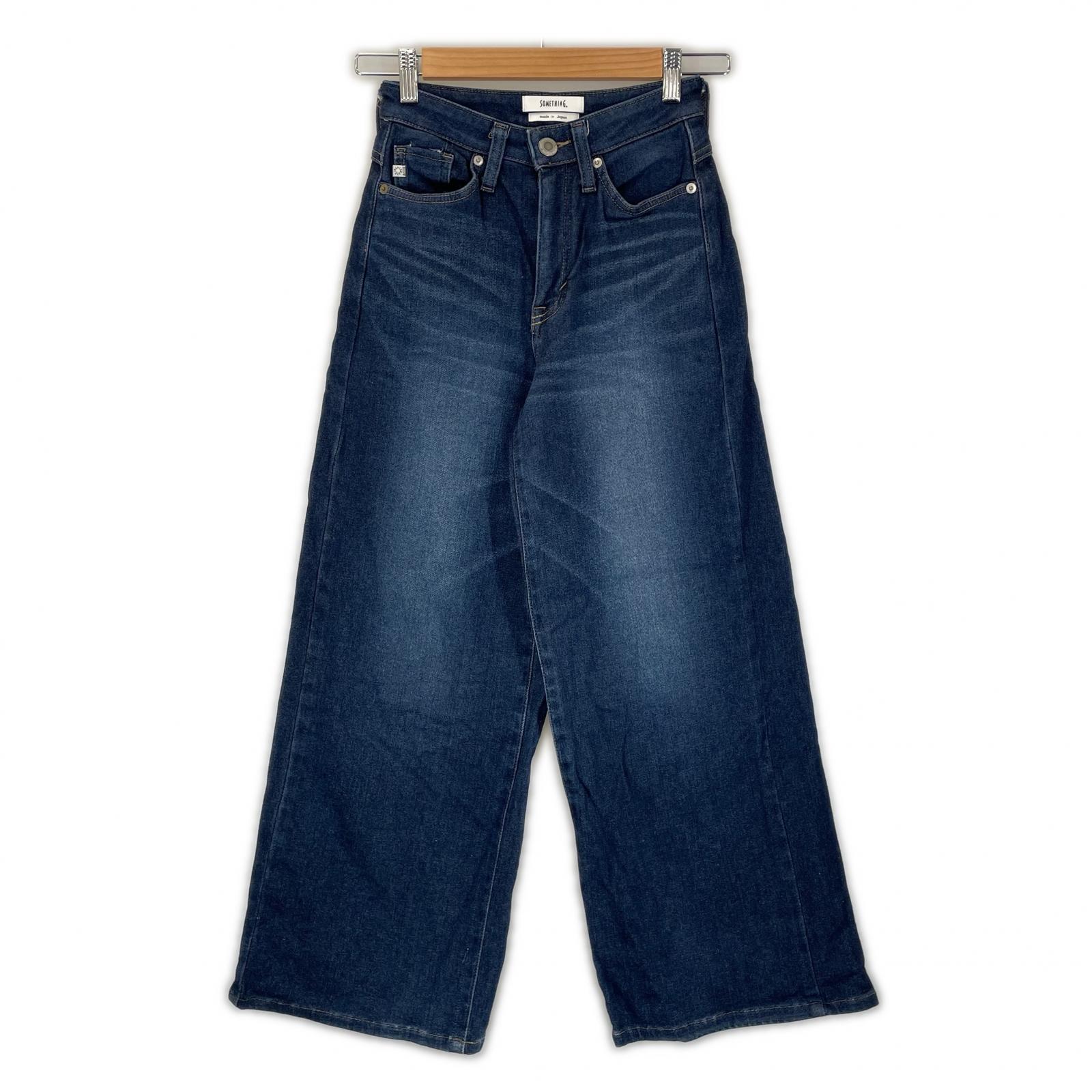 SOMETHING Plain Wide denim Navy Women XS used
