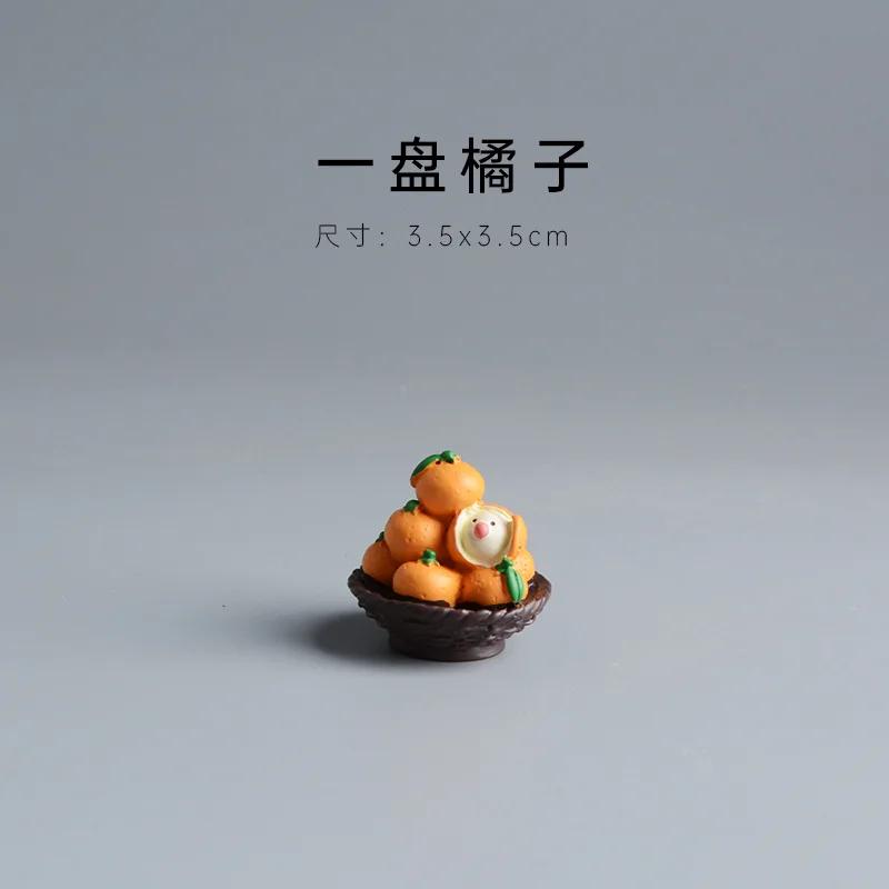 ZAKKA Miniatures Cat Panda Home Decor Crafts Cute Orange Figurines Resin Handicraft Desktop Ornaments Car Interior Accessories