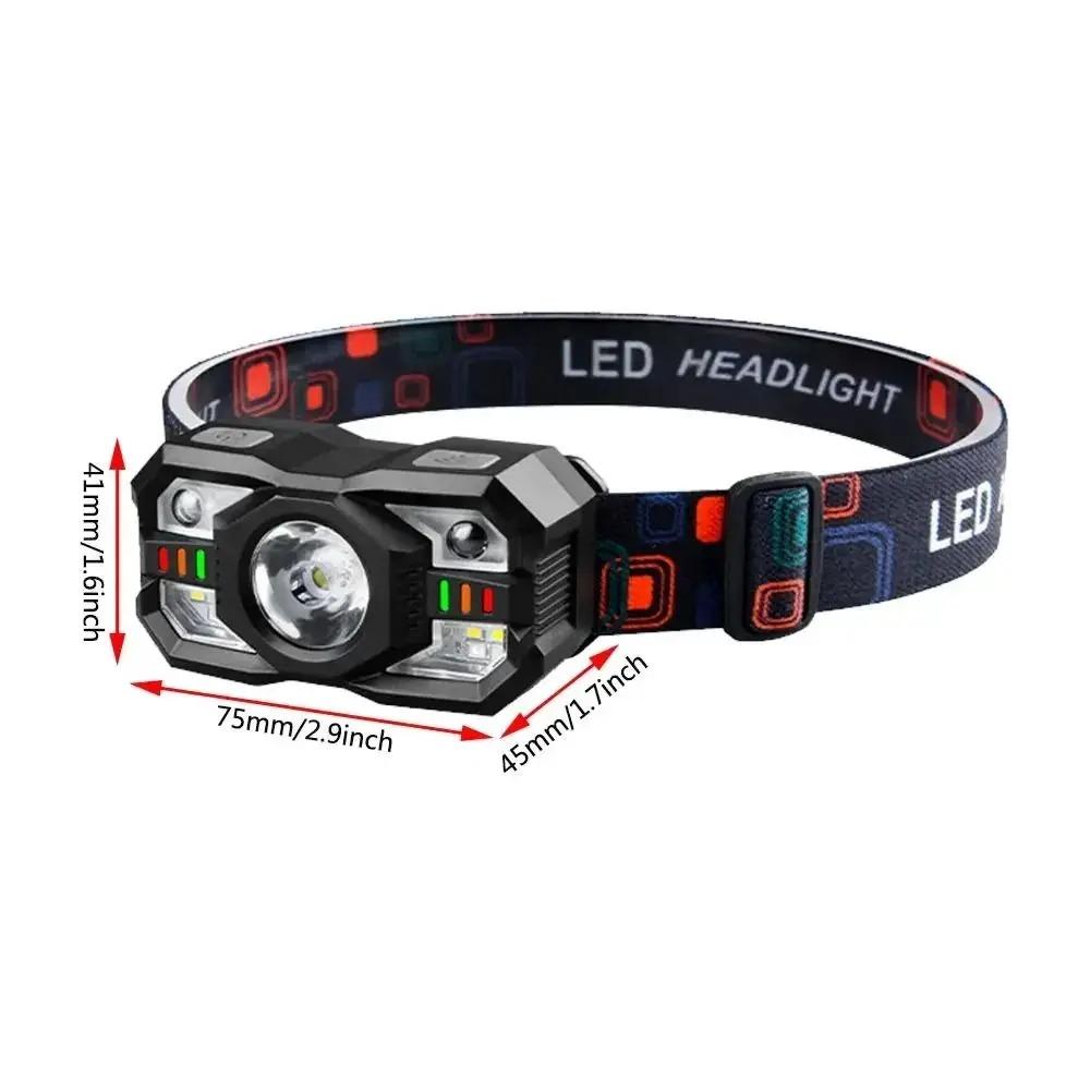 LED Light IR Motion Sensor Head Lamp Waterproof Rechargeable Rechargeable Headlight Waterproof Head Flashlight Fishing