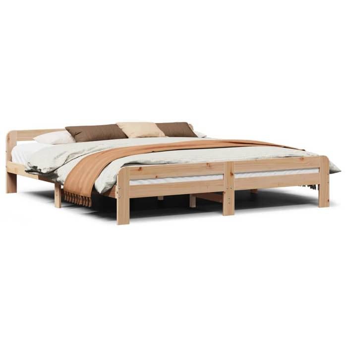 VidaXL Bed Frames Without Mattress 200x200 Cm Solid Pine Wood 855460
