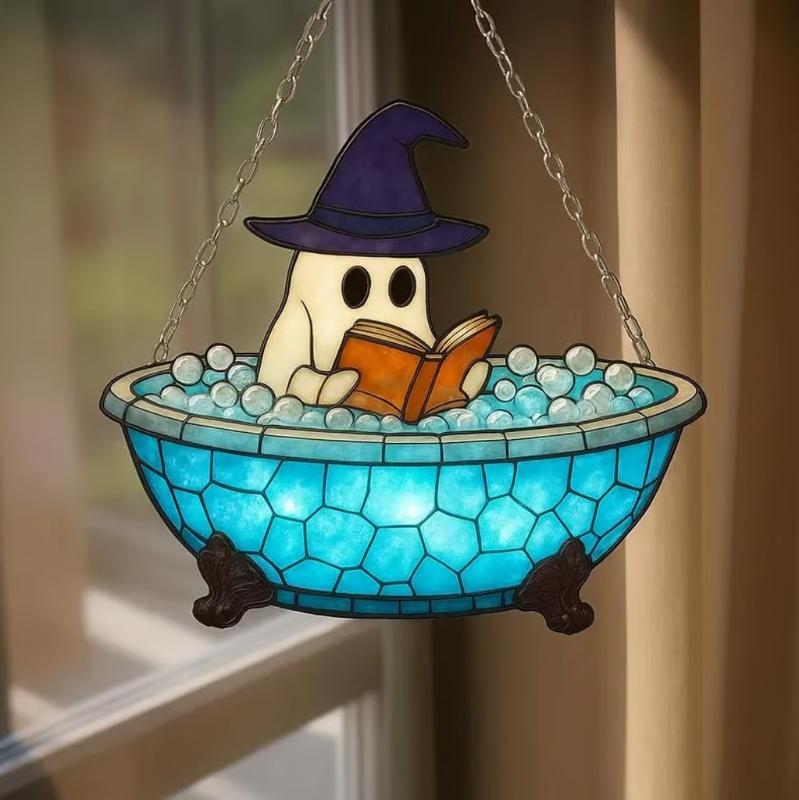 Spookys Acrylic Window Decoration Hanging Ornaments With Halloweens Themes For Indoor Outdoor Use