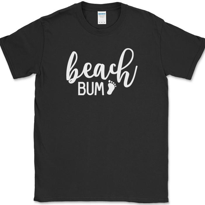 

Beach Bum T-Shirt Funny Ocean Trip Surfing Text Gift Tee 3XL