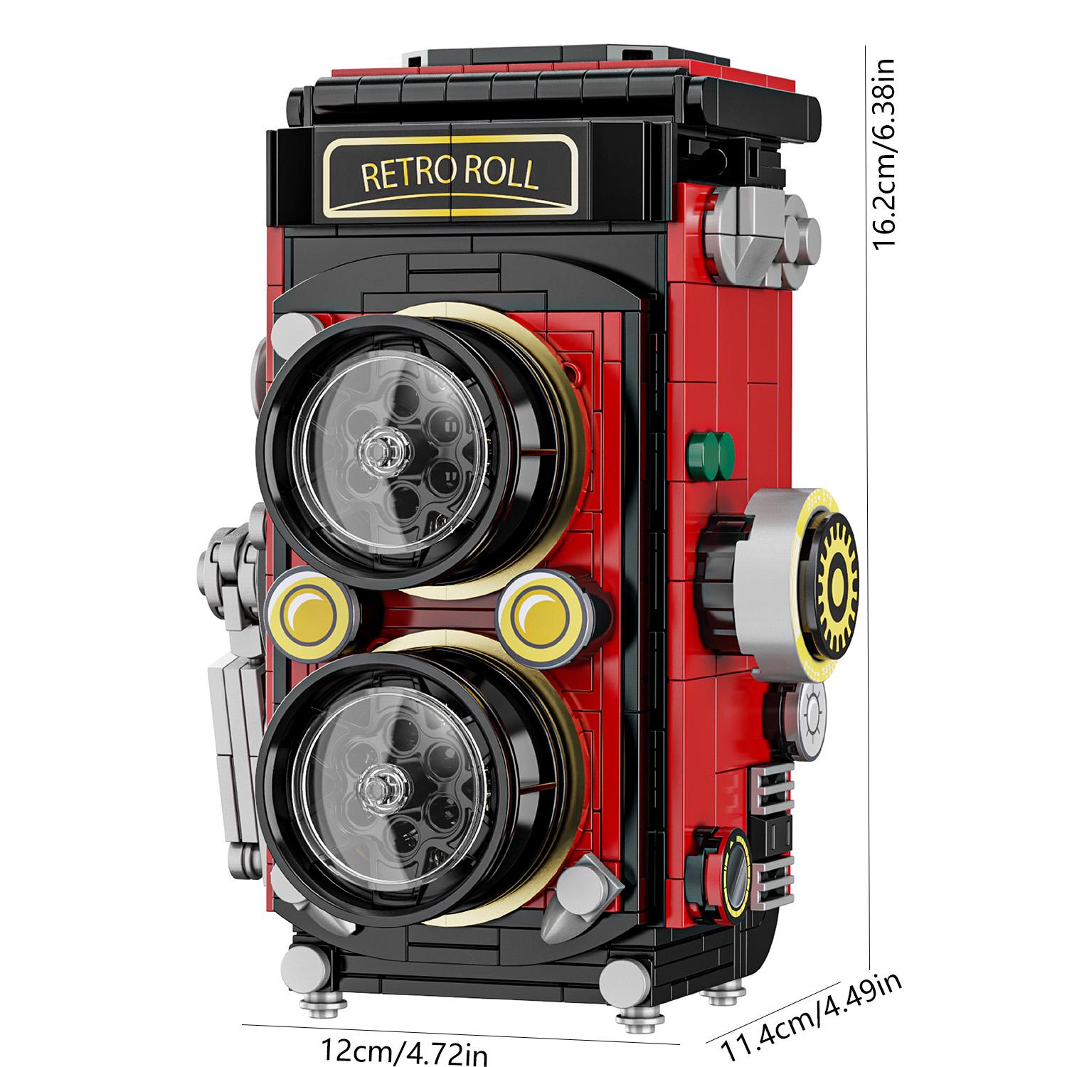 

Non-Toxic 719Pcs Vintage Camera Building Blocks Puzzle Machine Assemble Bricks Toys With Light Creative Desktop Decoration Gifts