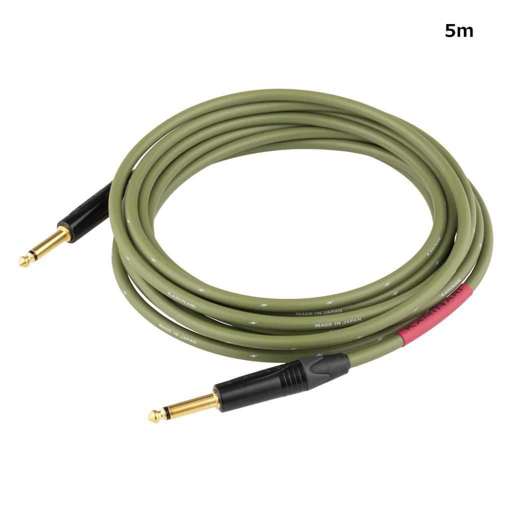 KAMINARI GUITARS Electric Bass Cable 2, 5m, Moss Green, K-BC2-5SS