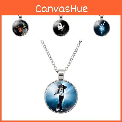 Exquis Pendentif Collier Michael Jackson Pierre de Temps Alliage Chaîne Matériaux Mixtes