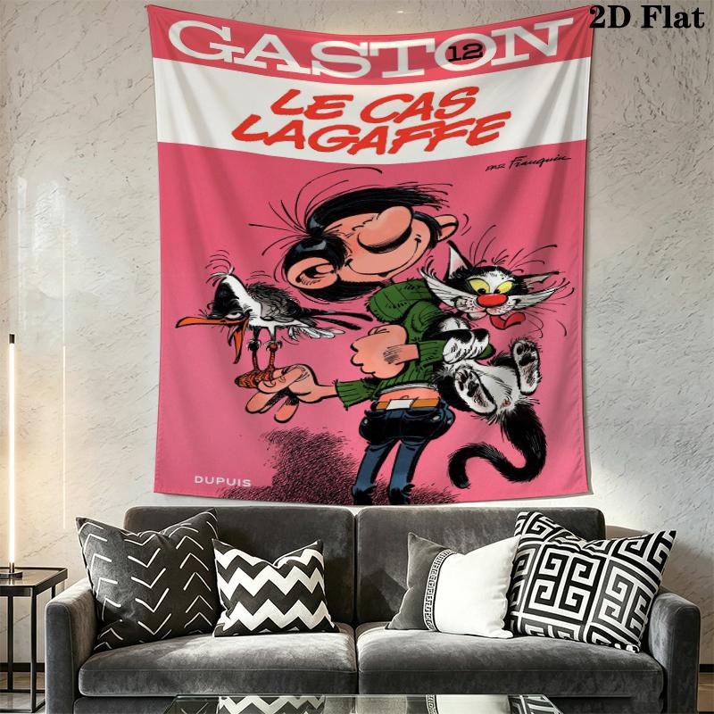 Gaston Lagaffe Animal Wall Tapestry Aesthetic Wall Hanging Printed Fabric Blanket Decorative Tapestries for Bedroom Living Room Home Decor