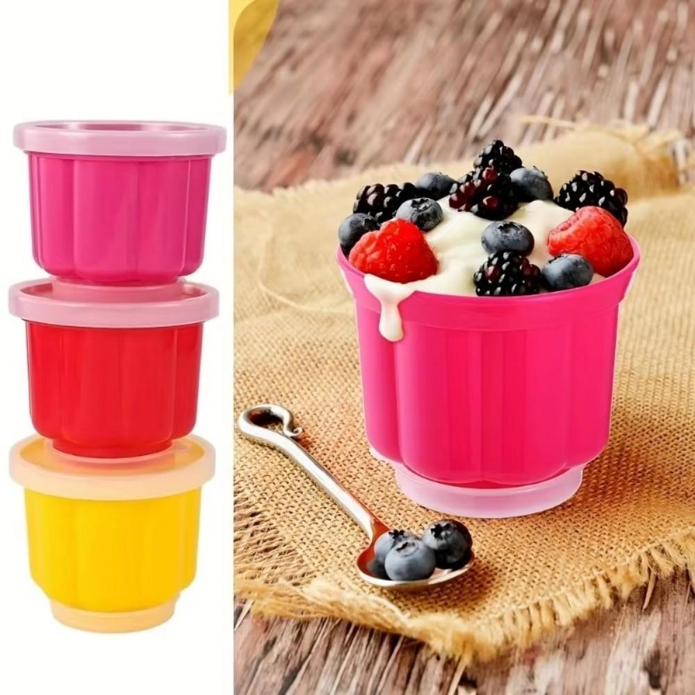 4pcs Reusable Gelatin Ice Cream Mold with Stackable Lids Baking Tools for Home Kitchen
