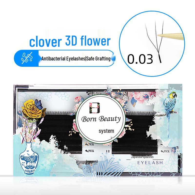 

3D Xian Duo Grafting Clover Mink False Eyelashes C Curl 11mm
