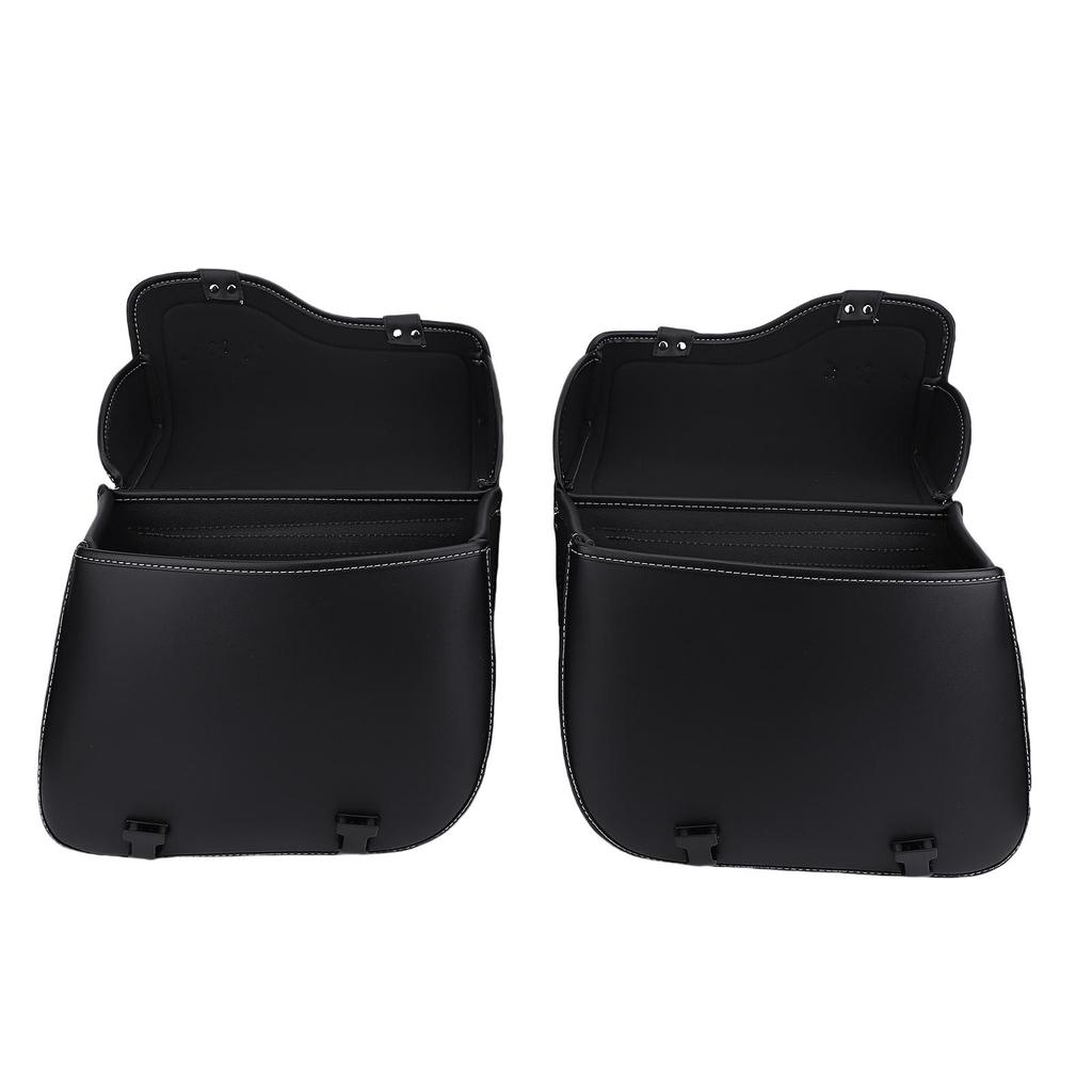 Motorcycle Saddlebags 30L Large Capacity Saddle Bags PU Leather Waterproofing Motorcycle Side Luggage Bags