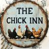 1pc Vintage Chicken Coop Metal Sign 8 Inch Round Wall Art Rustic Farmhouse Decor Flat Print