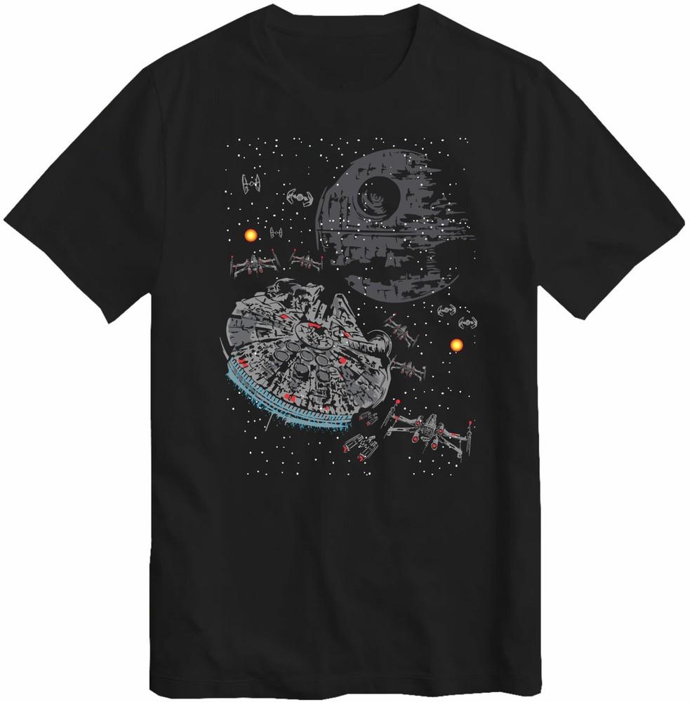 

Epic Space Battle Mens T Shirt Unisex Shirt Nerd Geek Top Space Themed Top 2XL