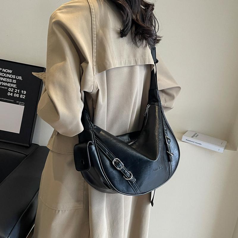 PU Large Capacity Shoulder Bags Sewing Solid Color High Quality 2026 Fashi Bags for Women Versatile Commuting Tote Bags