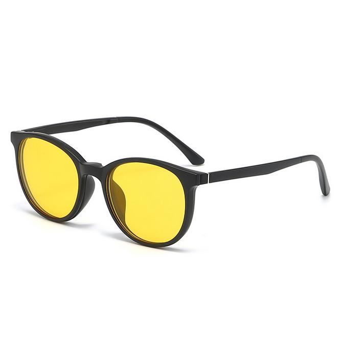 9505 New Retro Set Of Sunglasses Women Round Magnetic Clip Sun Glasses Tr Round Frame Prescriptio -0.5 -1.0 -2 To -6