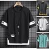 Estate Maniche Corte Harajuku Corea Moda Bianco Nero T-shirt Streetwear Hip Hop T-shirt Oversize Uomo Top Tees Tshirt Vestiti