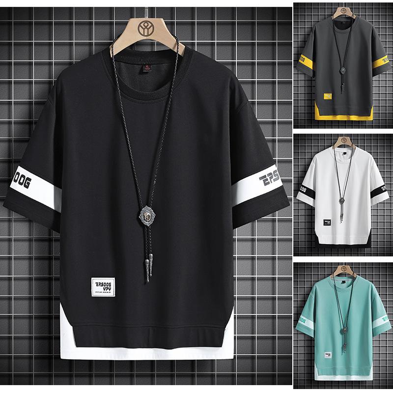 Summer Short Sleeves Harajuku Korea Fashion White Black T Shirt Streetwear Hip Hop Oversize T-shirt Mens Top Tees Tshirt Clothes
