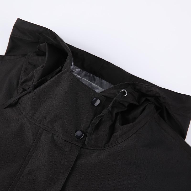 Chunya Textile PU Waterproof Windproof Poncho Extended Trench Coat Raincoat Outdoor Hiking Rainstorm Prevention Over the Knee Unisex