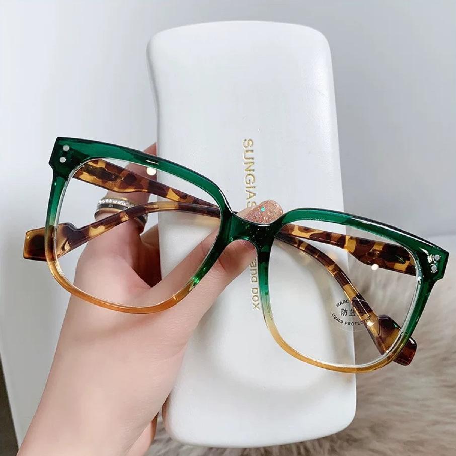 New Fashion Square Women Reading Glasses Anti Blue Light Optical Glasses Frames Computer Eyewear Presbyopia Eyeglasses +2 +4