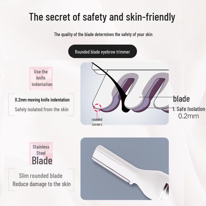 Electric Eyebrow Trimmer - Beginner-Friendly, Anti-Scratch Shaver for Hair Removal and Shaping