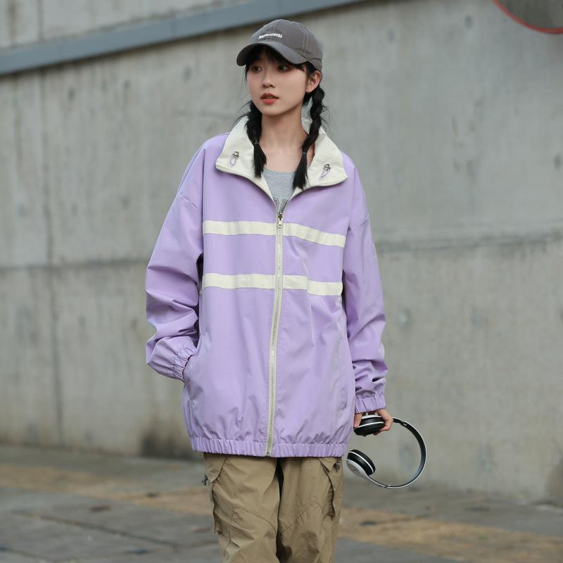 

Американский уличный двустороннее пальто Мужское весенне-осеннее Дизайнерское Свободное Универсальное Ретро Куртка в стиле милитари 4XL фиолетовый