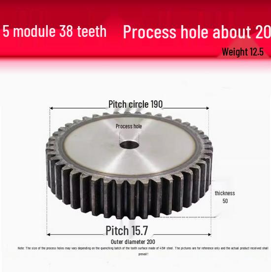 5-Module Gear Rack and Pinion Set: Straight Tooth Gear System with Metal Transmission for Reduction Applications