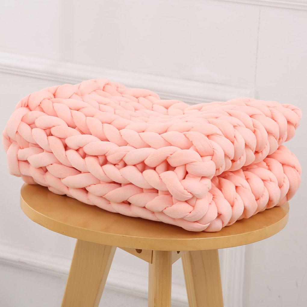 Soft Warm Large Hand Chunky Knit Blanket Thick Throw Yarn Bulky Bed Spread