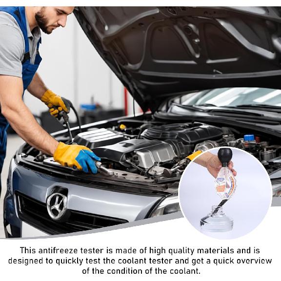 Coolant Tester Accessory, Automotive Professional Antifreeze Densitometer Freezing Testing Tool, Universal Coolant Hydrometer Tester For Winter And