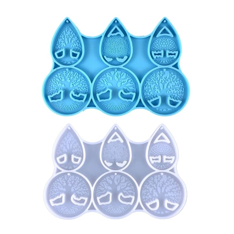 Shiny Glossy Tree Life Ornament Silicone Epoxy Resin Mold DIY Keychain Pendant Jewelry for Valentine Gift Crafts