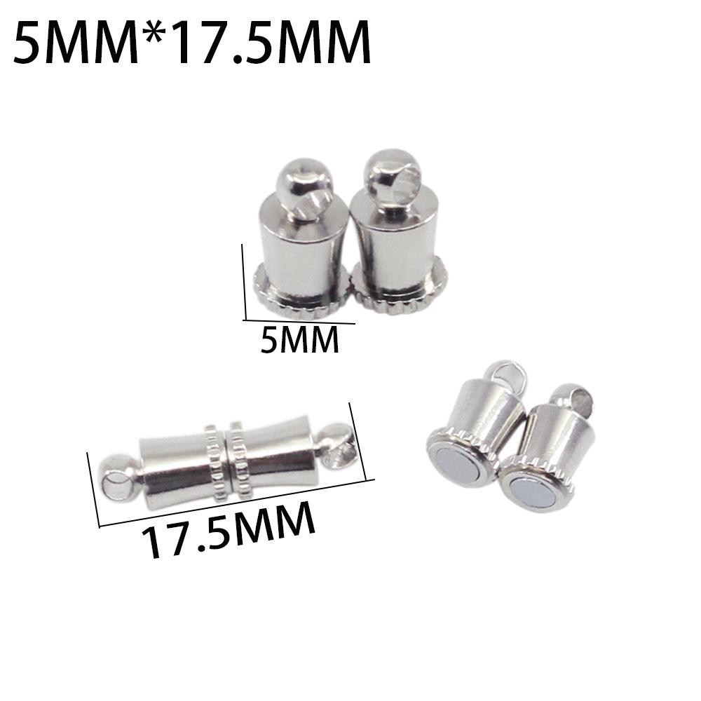 10pcs/lot Rhodium Color Magnetic Clasps Stainless Steel For Leather Bracelets Necklace Connectors Jewelry Findings Making DIY