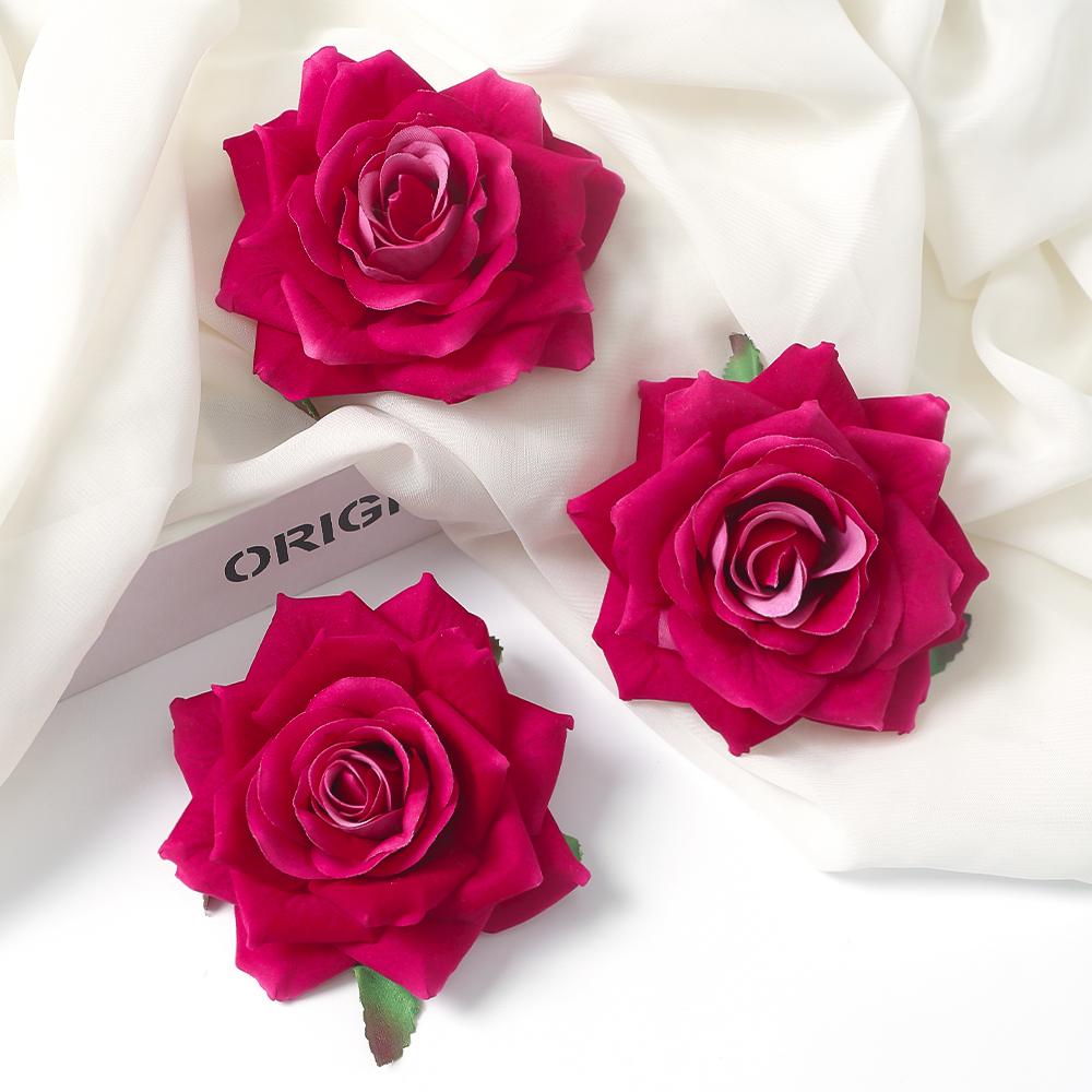 

3/5Pcs Rose Head Wedding Decoration Artificial Fake Flowers for Living Room Decor DIY Valentine s Day Wreath Bouquet Accessories 3Pcs розы красного