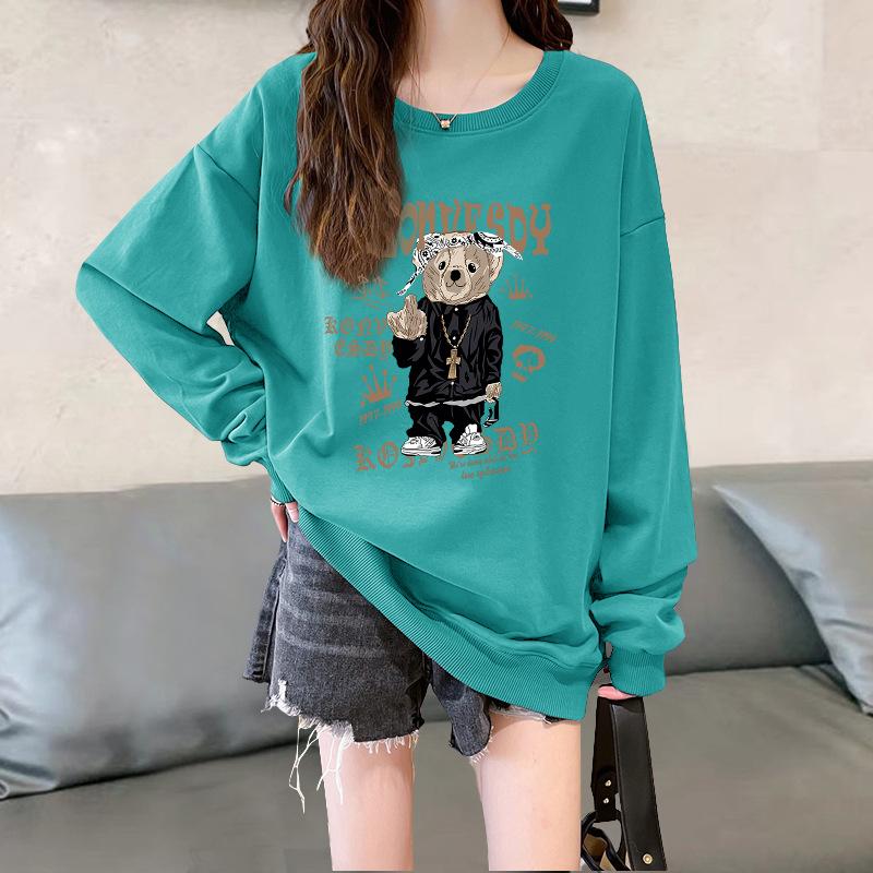 2025 new popular European products loose small man velvet thickened round neck no hat sweater women's spring, autumn and winter models