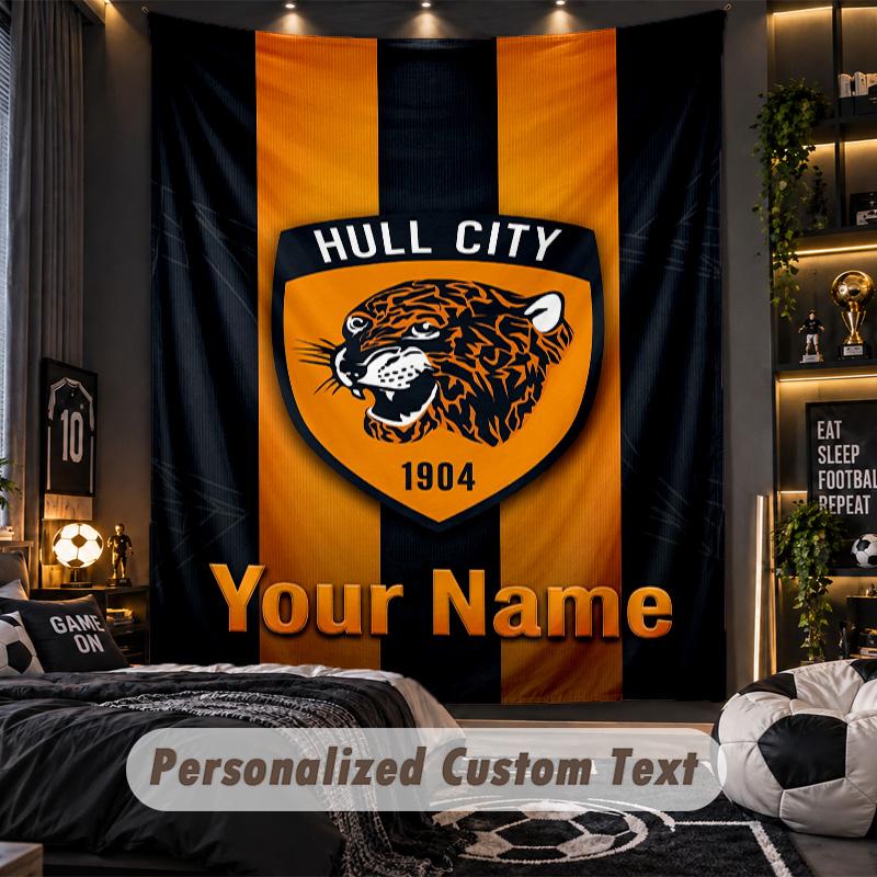TapestryHull City Custom Name Text Personalized Wall Hanging Tapestry Home Wall Decor