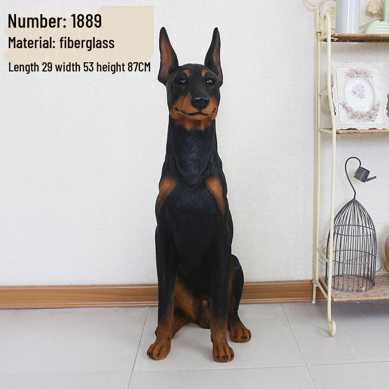 Cross-border Courtyard Doberman Resin Ornament Craft.