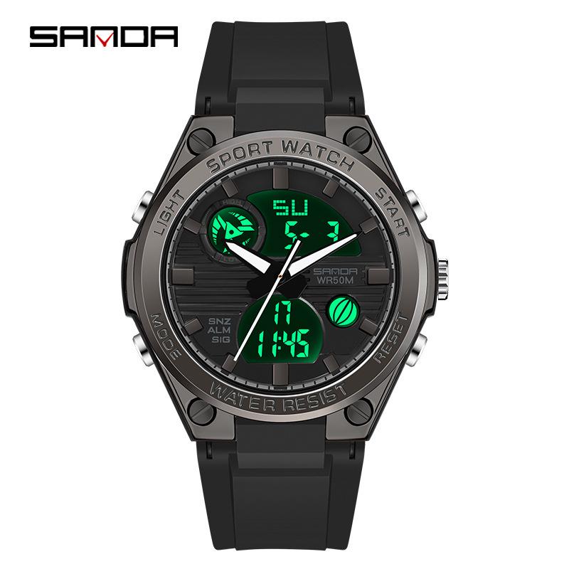 Sanda Couple's Multifunctional Smart Sports Watches - Men's & Women's Waterproof Outdoor Trendy Electronic Watches for Students