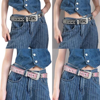 Punk Style Rhinestone Belt for Women Trendy and Chic Waist Decoration Waistband Luxury for Girls Party and Casual