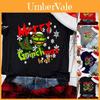 Women Christmas Grinch Short Sleeve T-shirt Tops With Trendy Crew Neck Design