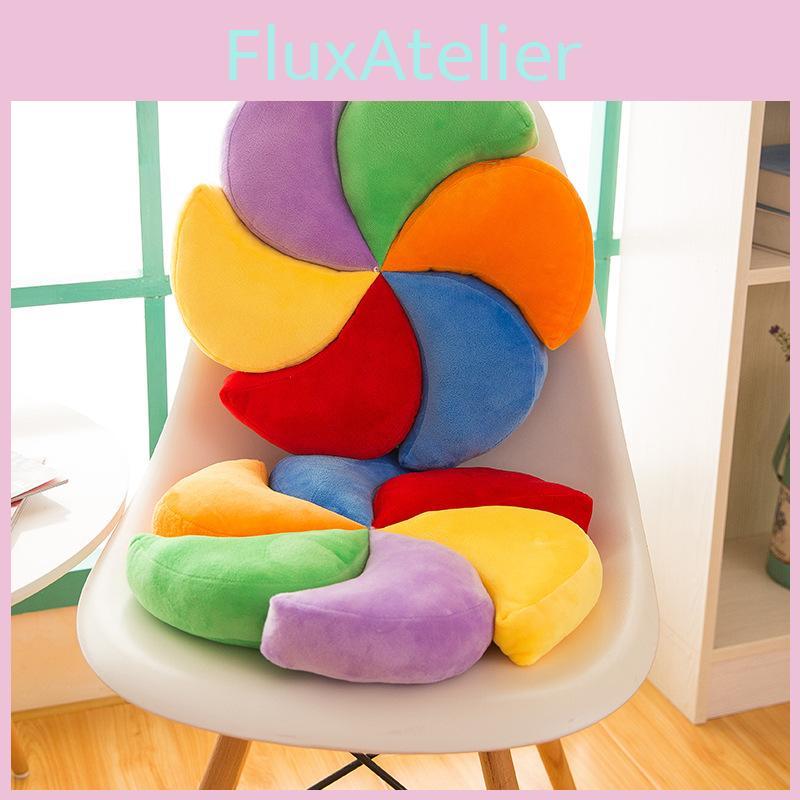 Colorful Windmill Seat Cushion With Soft Plush Cover For Office And Home Comfort