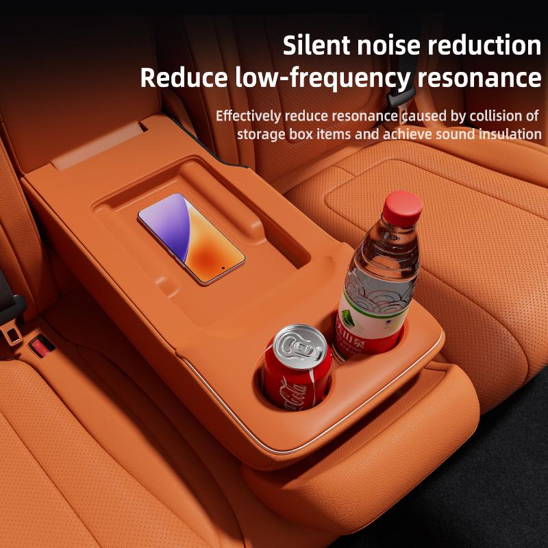 For AITO M8 5Seat 2025 2026 Second Row Seats Storage Center Armrest Hidden Box Silicone Protective Mats Cup Holder Organizer