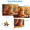 CHengQiSM 1000-Piece Jigsaw Puzzle: Cat Reading a Book by the Window. Cute Cat Art, Stylish Interior Decor, Gift (70x50cm)