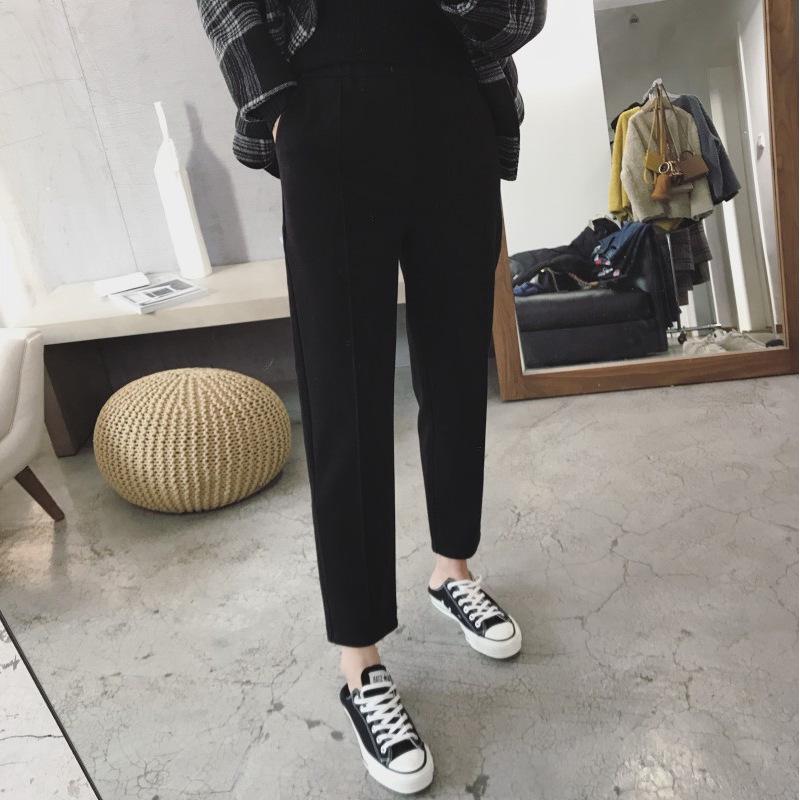 

Осень/Зима 2025 Большой размер Свободный Повседневный шерстяной костюм в корейском стиле с брюками-сигаретами гаремами для женщин 3XL