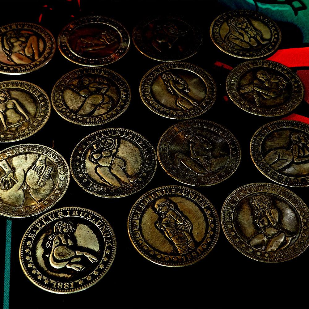 Luxus-Nachtclub-Party-Engel Hobo Nickel Art Paar Münze/US Good Luck Pocket Badge Gedenkmünze Morgan + Geschenktüte