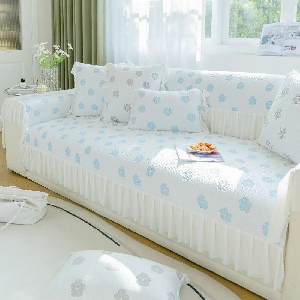 

Летний чехол для дивана, скандинавский чехол для дивана, нескользящий диван, полотенце, защитный чехол для дивана, зеленый ледяной шелк, чехол для дивана, коврик для дивана 70X70cm 1pc