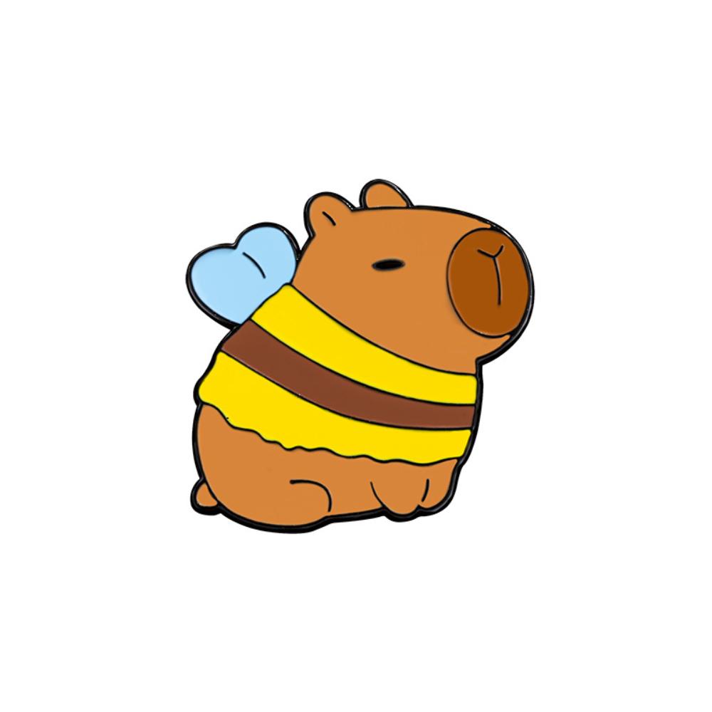 1pc Cute Cartoon Capybara Enamel Brooch Creative Unique Animal Design Funny Lapel Pin Badge Backpack Clothing Hat Accessories