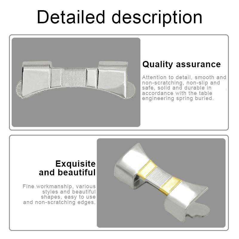 Metal Watch Accessories Arc Elbow Connector 14mm 15 16 17 18 19 20 21 22 23 24mm Strap Replacement Accessories