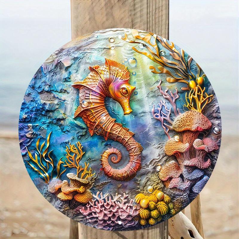 Arte da Parete Cavalluccio Marino in Legno, Decorazione da Esterno e Interno, Stampa HD, Ideale per Dormitorio, Regalo di San Valentino