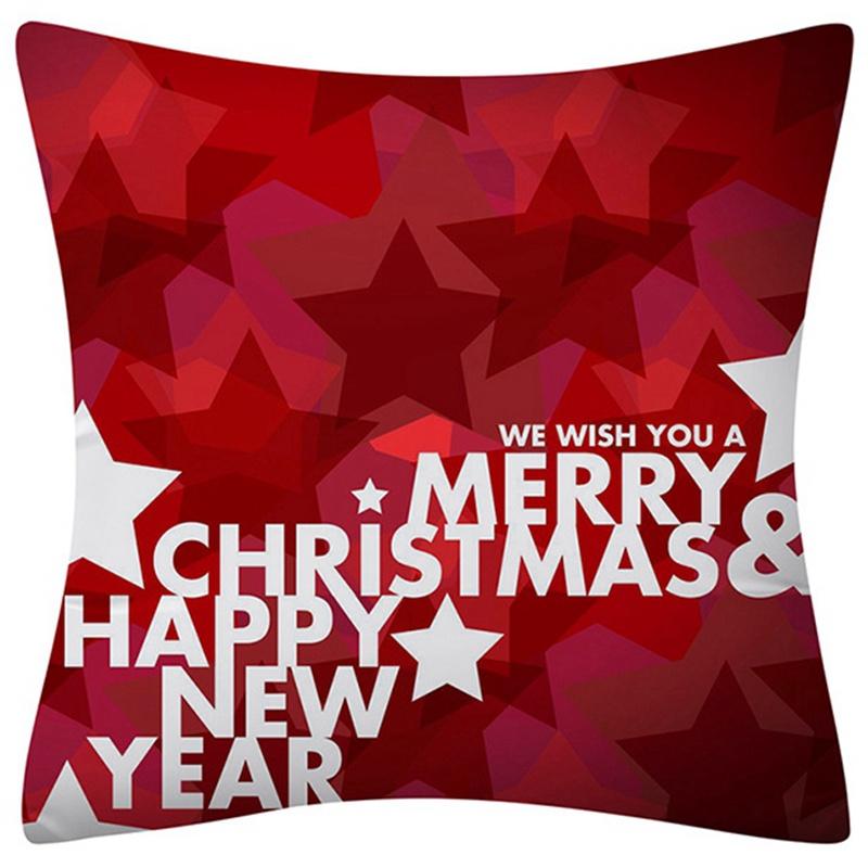 1PC Christmas Themed Double-sided Printed Pillowcase Car Parts Office Santa Claus Guest Sofa Home Bedroom Square Cushion Cover