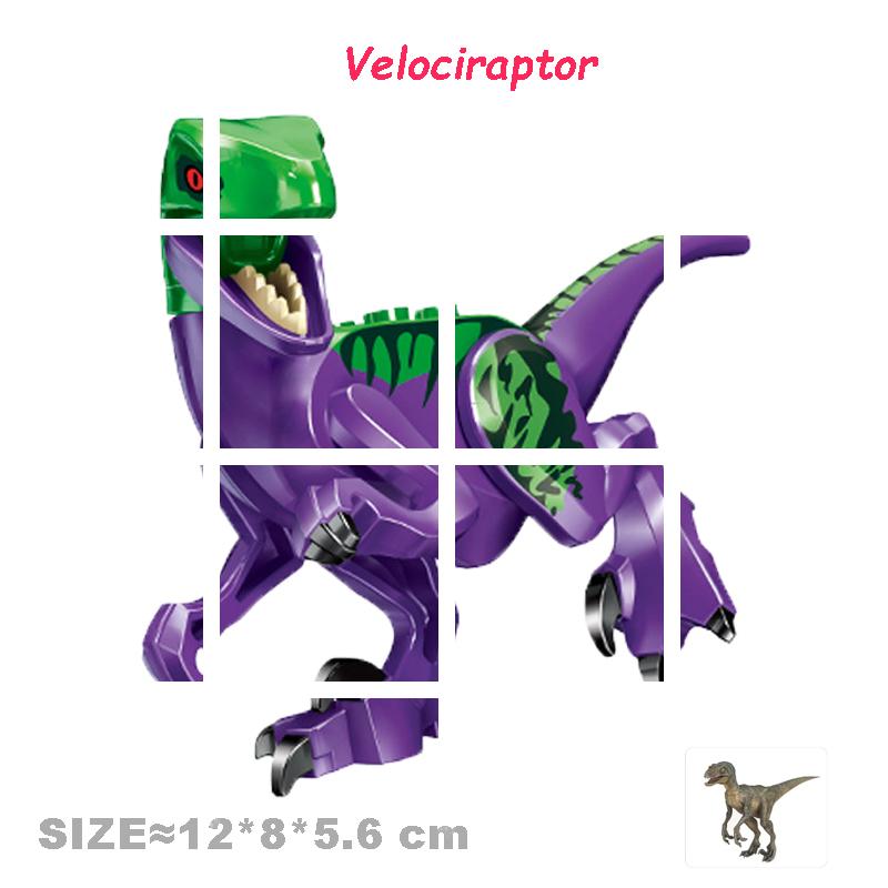 Velociraptor Triceratops Jurassic Dinosaurier Welt Indominus T-Rex Modell Zusammenbauen Pädagogische Bausteine Spielzeug für Kinder Geschenke